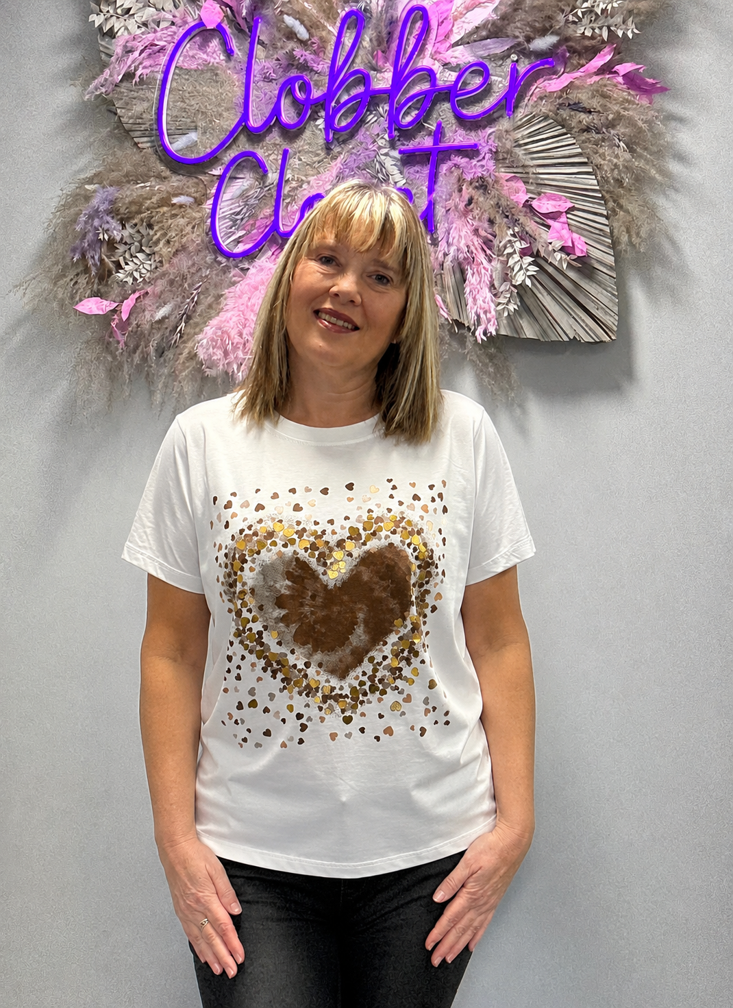 Tye Dye Heart Cotton T-Shirt Top