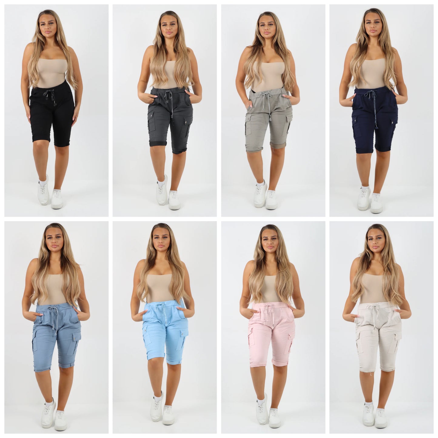 Italian Cargo Pockets Drawstring Magic Shorts