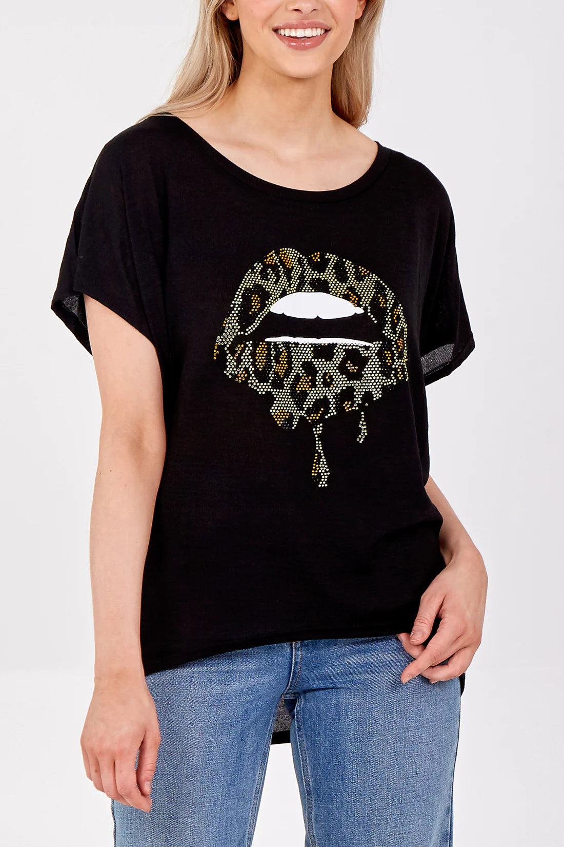 Dazzler Leopard Lips Oversized Top