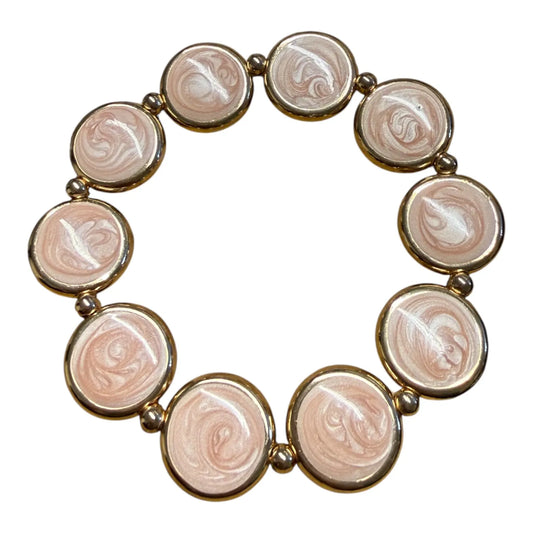 Jess & Lou Pink Clover Pearlescent Bracelet on a white background