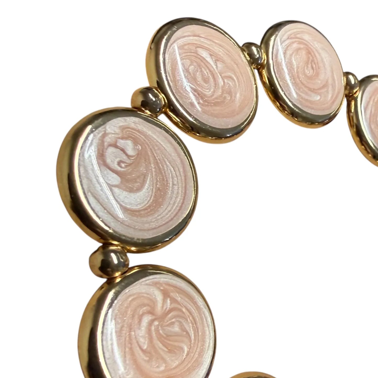 Jess & Lou Pink Clover Pearlescent Bracelet on a white background