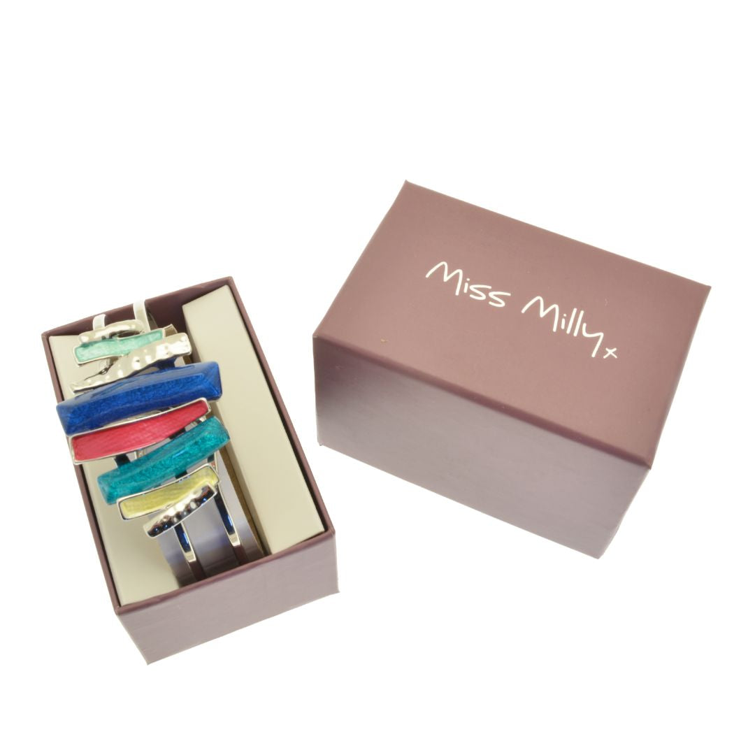 Bracelet in a 'Miss Millie' branded box on a white background