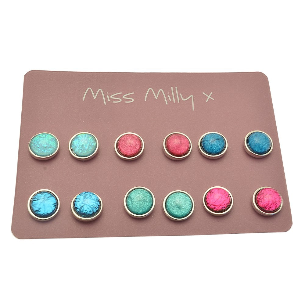 Set of earrings on a 'Miss Milly x' branded card