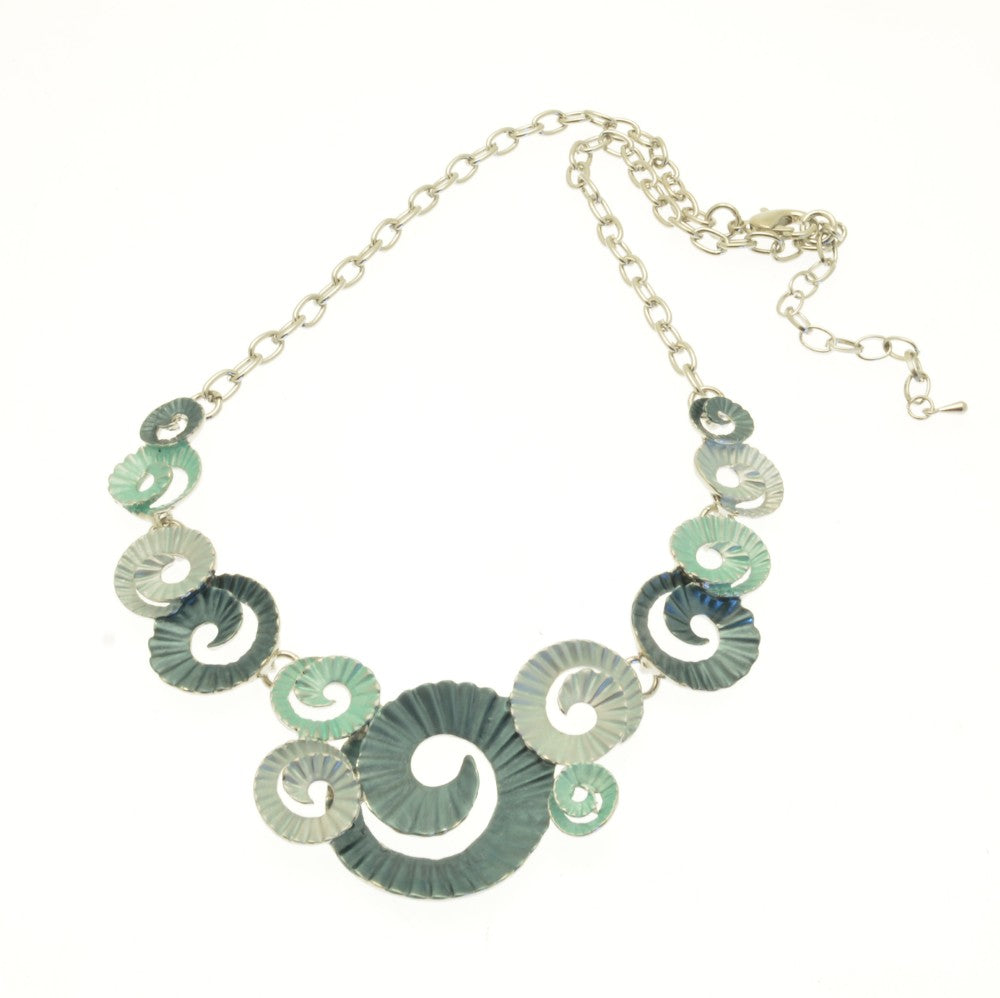 Miss Milly Green Ammonite Necklace on a white background