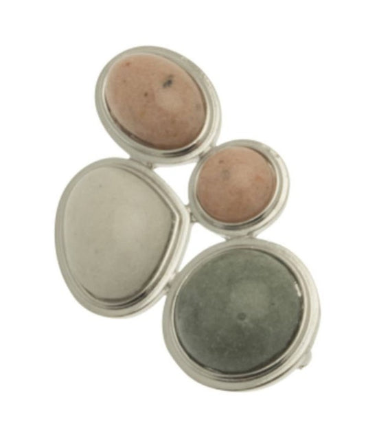 Miss Milly Multicolour Stone Resin Brooch on a white background