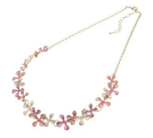 Miss Milly Pink Flower Necklace On white background 