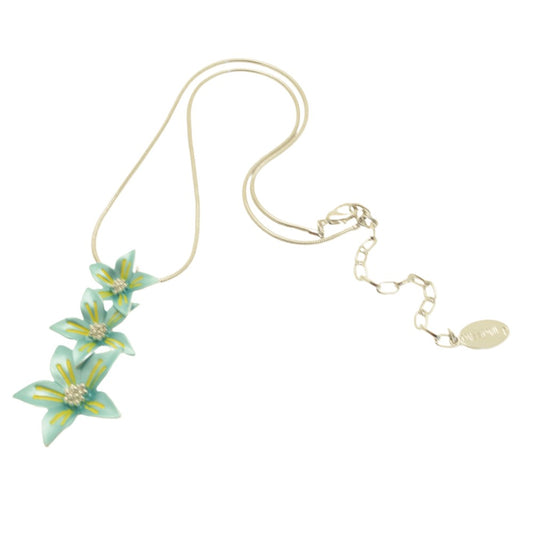 Miss Milly Turquoise Flower Trio Necklace On white background 