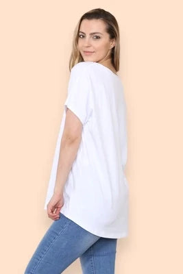 Bria - Diamante Butterfly Cotton Italian T-Shirt