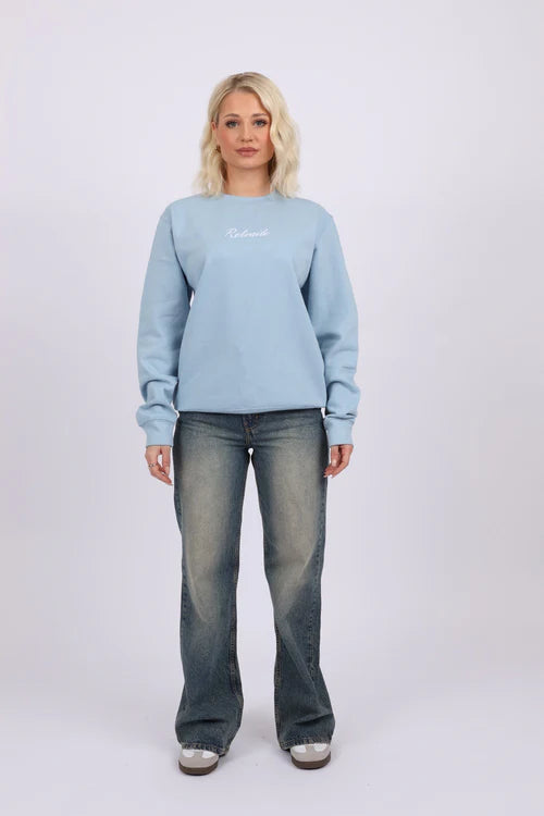 Daija - Exotic Flower and Bird Design Sweatshirt - Blue